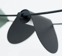 Suspension, Ali di Luce, 5, noir et vert, LED, 2700K, 400 lm, L94cm, H160cm - OliveLab