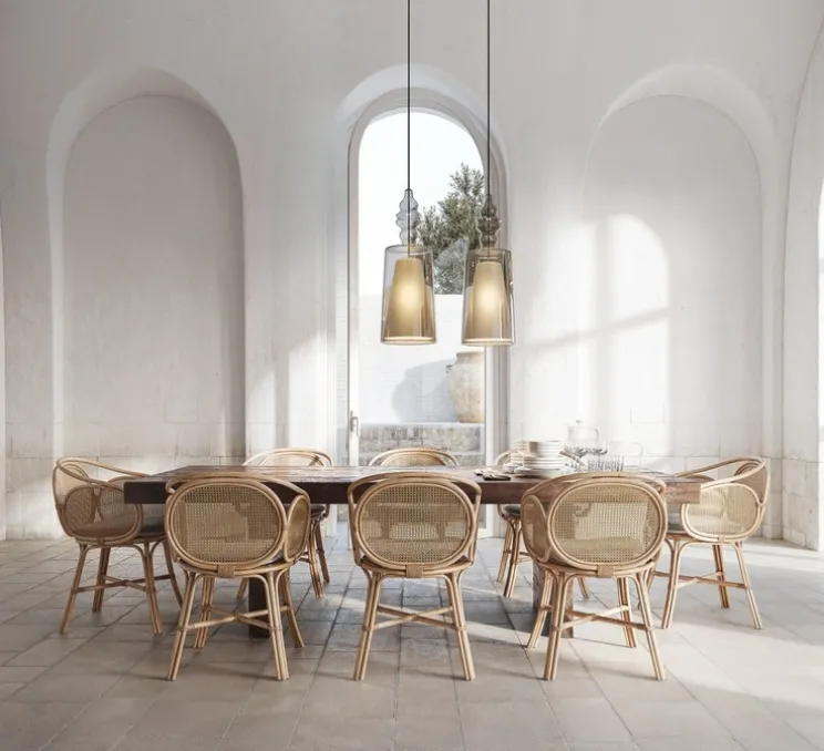 Suspension, Alibaglass, grande, pyrex bronze, Ø24cm, H65cm - Karman