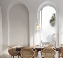 Suspension, Alibaglass, medium, pyrex transparent, Ø18cm, H41cm - Karman