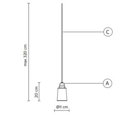 Suspension, Alibaglass, petite, pyrex transparent, Ø11cm, H20cm - Karman