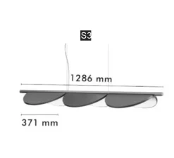 Suspension, Almendra Linear S3, anthracite, LED, 2700K, 4200 lm, L128,6cm, H17cm - Flos