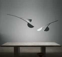 Suspension, Almendra Y Organic short 2, anthracite, LED, dim, 2700K, 902 lm, L132,59cm, H17,53cm - Flos