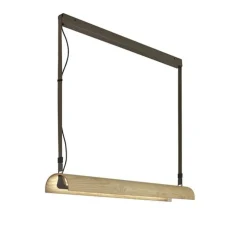 Suspension, Aluet S/100 indirect, bois beige, LED, dim, 2700K, 4200 lm, L100cm, H10cm - Bover