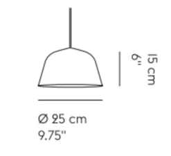 Suspension, Ambit 25, Bleu clair, LED, K, lm, Ø25cm, H15cm - Muuto