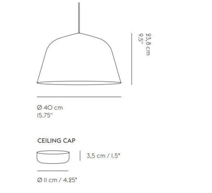 Suspension, Ambit 40, bleu clair, Ø40cm, H23,8cm - Muuto