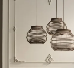 Suspension, Anelli, chêne teinté huilé, LED, 3000K, 1070 lm, Ø44cm, H35cm - Bolia
