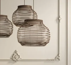 Suspension, Anelli, chêne teinté huilé, LED, 3000K, 1070 lm, Ø55cm, H42cm - Bolia