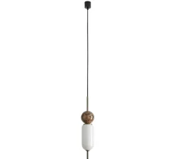 Suspension, Anet, bronze, marbre marron, Ø10cm, H48cm - Aromas del Campo