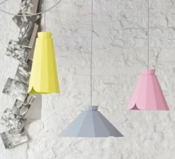 Suspension, Ankara, Haute, poussin, câble gris, Ø16,3 cm, H30,5cm - MATIERE-GRISE