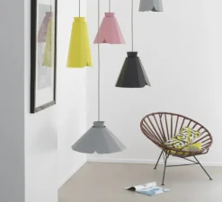 Suspension, Ankara, Medium, rose clair, câble gris, Ø21,8cm, H20,8cm - MATIERE-GRISE