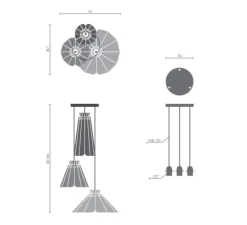 Suspension, ANKARA Set 3, violet, L43cm, H80cm - Matière Grise