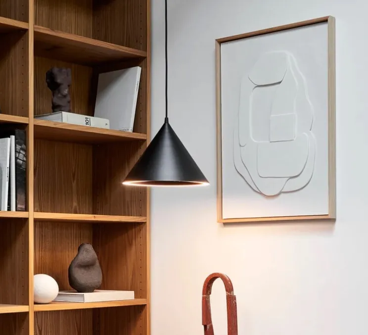 Suspension, Annular, small, noir, LED, 3000K, 523lm, Ø32cm, H23,8cm - Woud