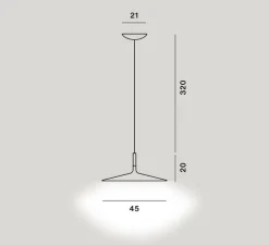 Suspension, Aplomb Large, gris, LED, 2700K, 1279lm, Ø45cm, H20cm - Foscarini