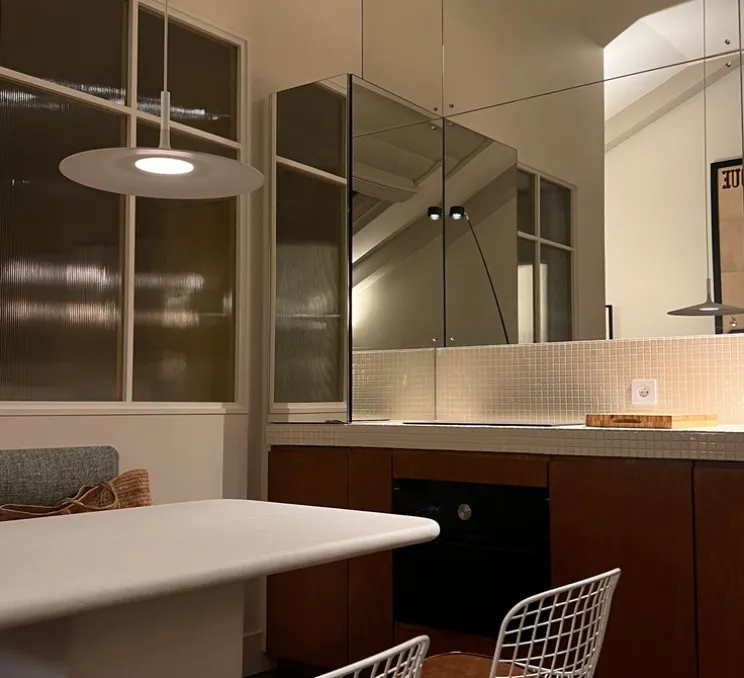 Suspension, Aplomb Large, variable, blanc, LED, 2700K, 1279lm, Ø45cm, H20cm - Foscarini