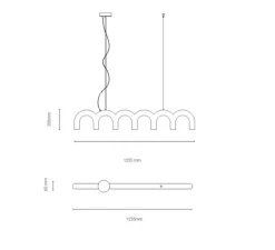 Suspension, Arch, Bleu Cobalt, L125,5cm, H20cm - Oblure