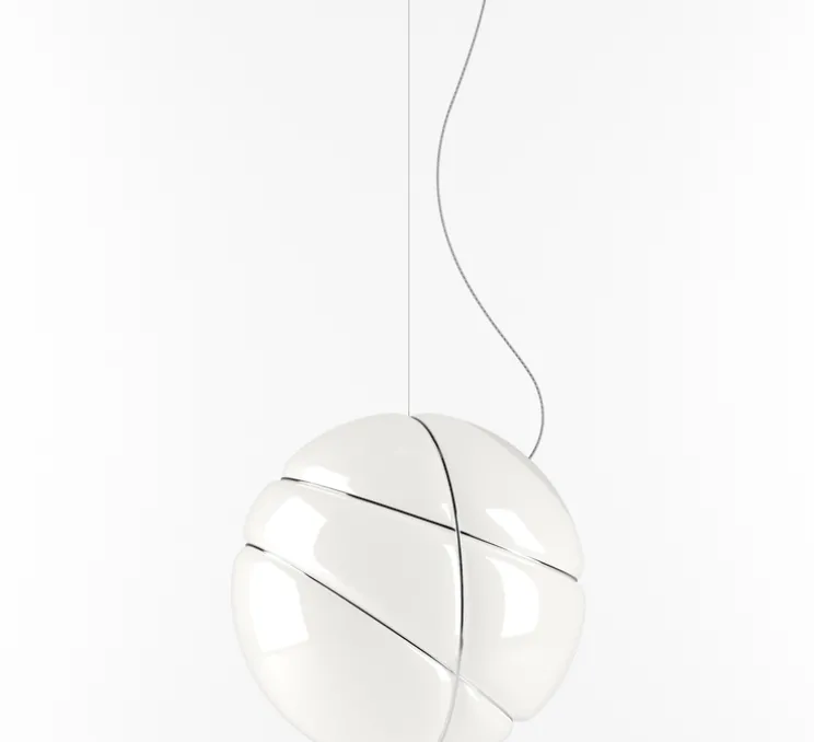 Suspension, Armilla Chrome, Blanc chromé, Ø36cm, H36cm - Fabbian