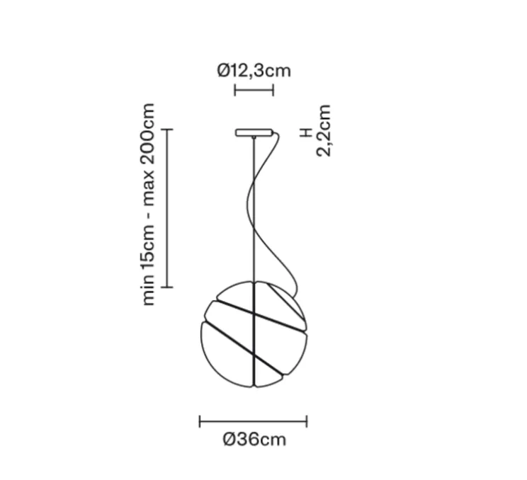 Suspension, Armilla Chrome, Blanc chromé, Ø36cm, H36cm - Fabbian