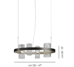 Suspension, Armonia SP OV1, Multicolore 3, Ø120cm, H39cm - Vistosi