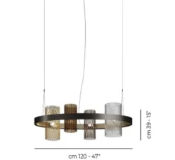 Suspension, Armonia SP OV1, Multicolore 2, Ø120cm, H39cm - Vistosi