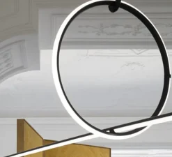 Suspension, Arrangements (round S + line), noir, LED, 2700K, 2376lm, L170,6cm, H39,8cm - Flos