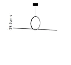Suspension, Arrangements (round S + line), noir, LED, 2700K, 2376lm, L170,6cm, H39,8cm - Flos