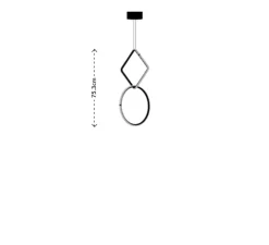 Suspension, Arrangements (square S + round S), noir, LED, 2700K, 1998lm, Ø39,8cm, H75,3cm - Flos