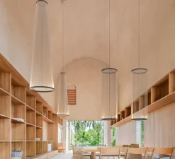 Suspension, Array, 1860, beige, LED, dim, 2700K, 3993 lm, Ø55cm, H192cm - Vibia