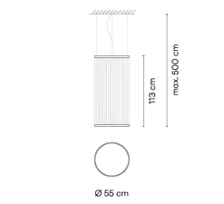 Suspension, Array, 1820, beige, LED, dim, Push/Dali, 2700K, 3993 lm, Ø55cm, H113cm - Vibia