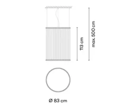 Suspension, Array, 1830, terracotta, LED, dim, casambi, 2700K, 6050 lm, Ø83cm, H113cm - Vibia