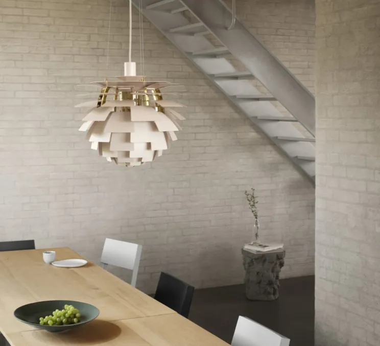 Suspension, Artichoke S, blanc, laiton, Ø48cm, H46,5cm - Louis Poulsen