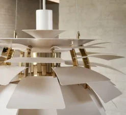 Suspension, Artichoke S, blanc, laiton, Ø48cm, H46,5cm - Louis Poulsen