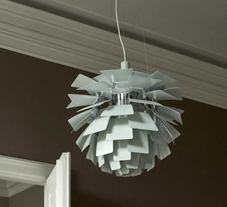 Suspension, Artichoke S, vert poudré, chrome, Ø48cm, H46,5cm - Louis Poulsen