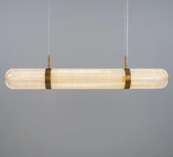 Suspension, Ashford Linear, laiton antique, LED, 2700K, 660 lm, Ø15cm, H120,9cm - Mullan Lighting