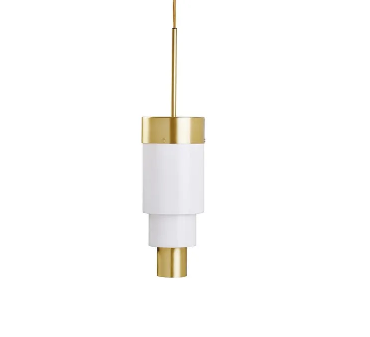 Suspension, A-Spire, blanc, laiton brossé, LED, dim, 3000K, Ø14cm, H56cm - Ebb and Flow