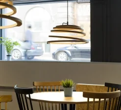 Suspension, Aspiro 8000, bouleau et noir, LED, 2850K, 650lm, Ø50cm, H35cm - Secto Design