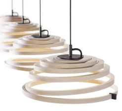 Suspension, Aspiro 8000, bouleau et noir, LED, 2850K, 650lm, Ø50cm, H35cm - Secto Design