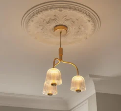 Suspension, Asteea 3, laiton satiné, Ø40cm, H39cm - Nuura