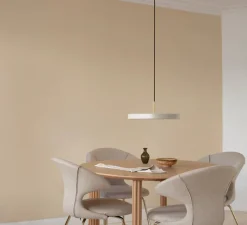 Suspension, Asteria Medium plus, blanc perle et laiton, LED, 2400-2700-3000K, 1600lm, Ø43cm, H14cm - Umage