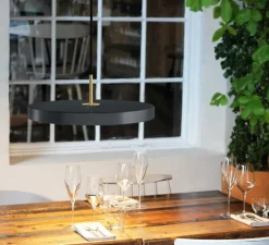 Suspension, Asteria Mini, gris anthracite, LED, 3000K, 900lm, Ø31cm, H14cm - Umage