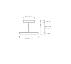Suspension, Asteria Mini, gris anthracite, LED, 3000K, 900lm, Ø31cm, H14cm - Umage
