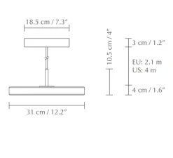 Suspension, Asteria Mini, orange et laiton, LED, 3000K, 1200lm, Ø31cm, H10.5cm - Umage