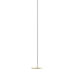 Suspension, Asteria Mini Plus, blanc perle et laiton, LED, 2400-2700-3000K, 1200lm, Ø31cm, H10.5cm - Umage