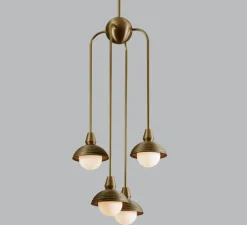 Suspension asymétrique, Quadruple, Eos, laiton antique, Ø15,7cm, H90cm - Bert franck