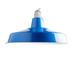 Suspension, atelier, émaillée, bleu, Ø40cm, H16cm - Zangra