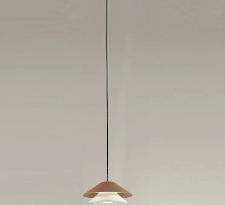 Suspension, Atreo, marron, LED, 3000K, 865 lm, Ø13cm, H5,7cm - Nedgis