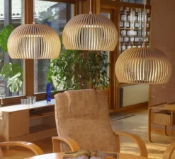 Suspension, Atto, bouleau,LED, 3000k, 1400lm, Ø34cm,H21 - Secto Design