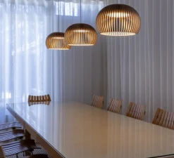 Suspension, Atto, noyer,LED, 3000k, 1400lm, Ø34cm, H21 - Secto Design