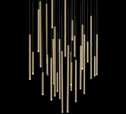 Suspension, A-Tube Nano medium sans rosace, champagne mat, LED, 3000K, 480 lm, Ø2cm, H60cm - Lodes