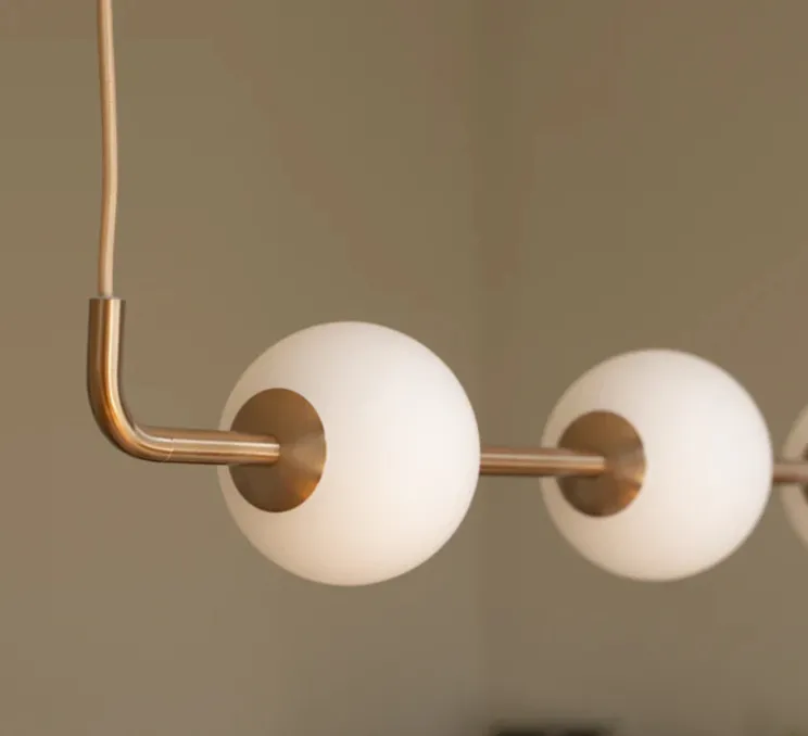 Suspension, Audrey linear, laiton, LED, 2700K, 2230 lm, Ø12cm, H117,5cm - Umage