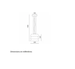 Suspension, Aura 1240/32, Brique mat, orange mat, abricot mat, Ø32cm, H22cm - Toscot